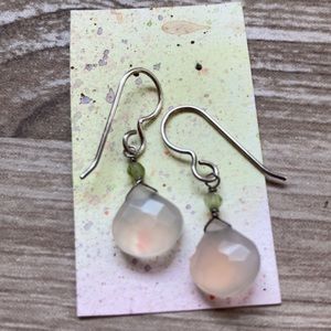 Handmade drop earrings peridot rose quartz